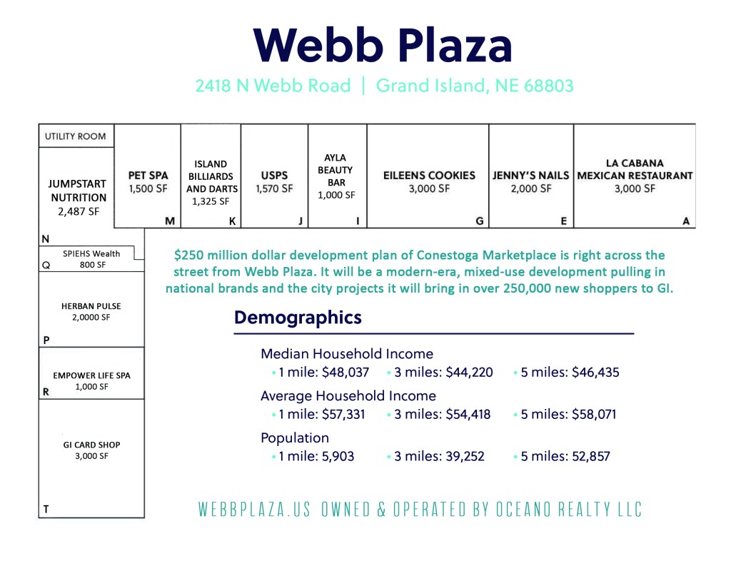 Webb Plaza 2418 N Webb Road, Grand Island Shopping Center